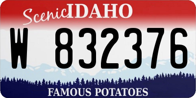 ID license plate W832376
