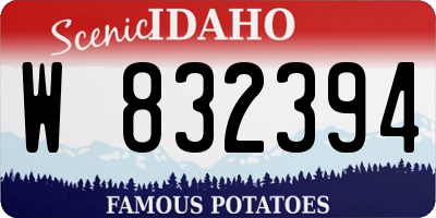 ID license plate W832394