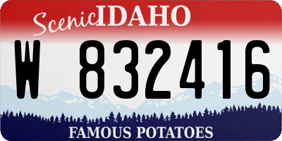 ID license plate W832416