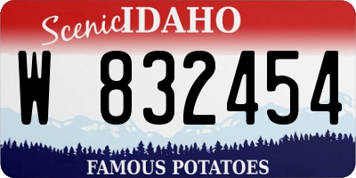 ID license plate W832454