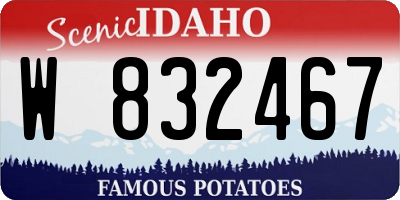 ID license plate W832467