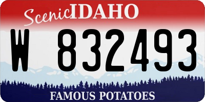 ID license plate W832493