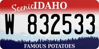 ID license plate W832533