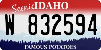ID license plate W832594