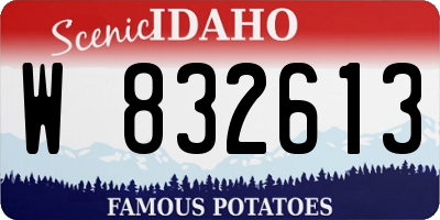 ID license plate W832613