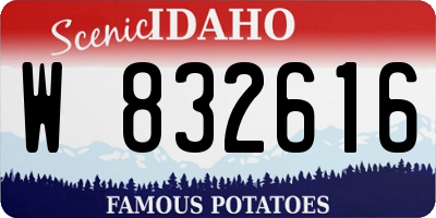 ID license plate W832616
