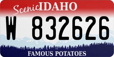 ID license plate W832626