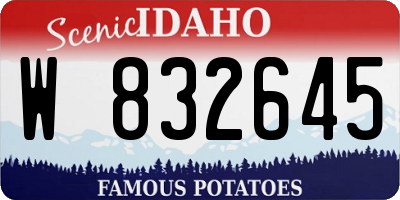ID license plate W832645