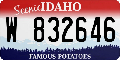 ID license plate W832646