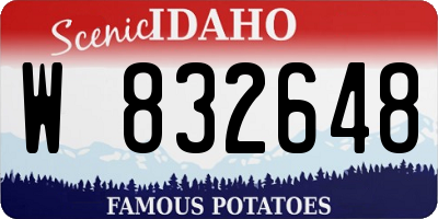 ID license plate W832648