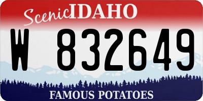 ID license plate W832649