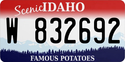 ID license plate W832692