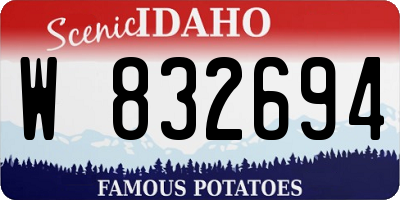 ID license plate W832694