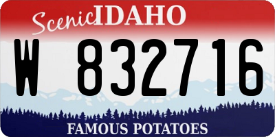 ID license plate W832716