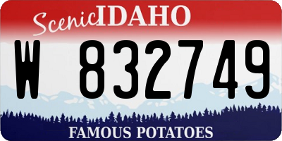 ID license plate W832749