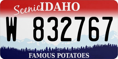 ID license plate W832767