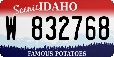 ID license plate W832768