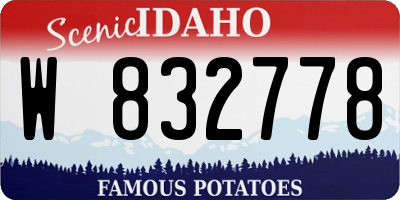 ID license plate W832778