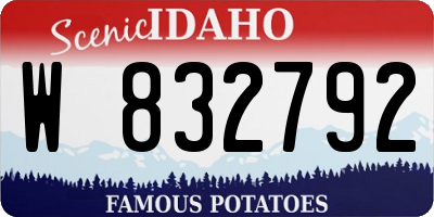 ID license plate W832792
