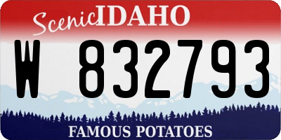 ID license plate W832793
