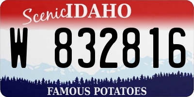 ID license plate W832816