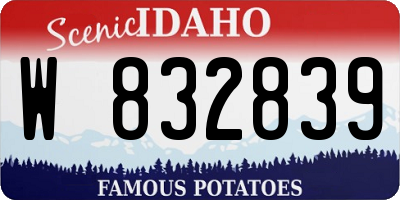 ID license plate W832839