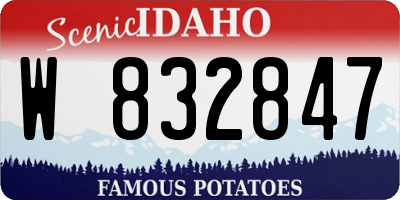 ID license plate W832847