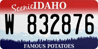 ID license plate W832876