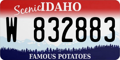 ID license plate W832883