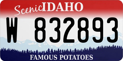 ID license plate W832893