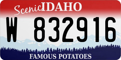 ID license plate W832916