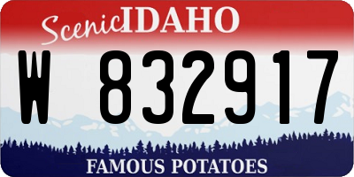 ID license plate W832917