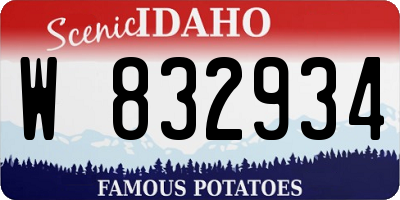 ID license plate W832934