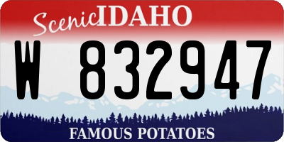 ID license plate W832947