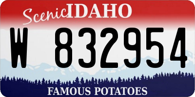 ID license plate W832954