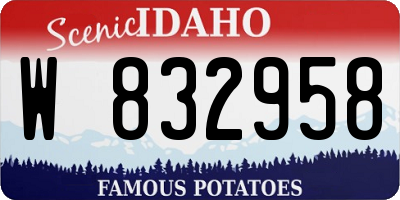 ID license plate W832958