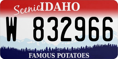 ID license plate W832966