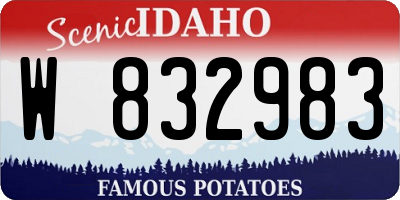 ID license plate W832983
