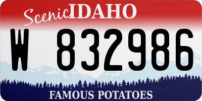 ID license plate W832986
