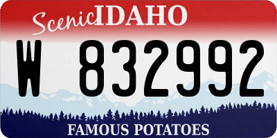 ID license plate W832992