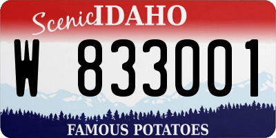 ID license plate W833001