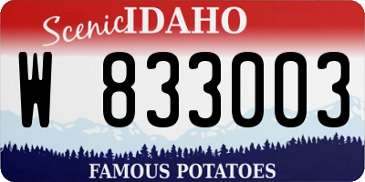 ID license plate W833003
