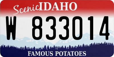 ID license plate W833014
