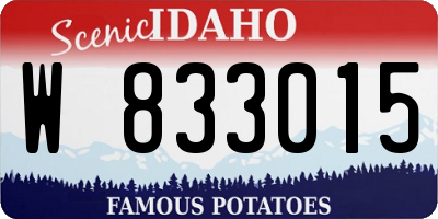 ID license plate W833015