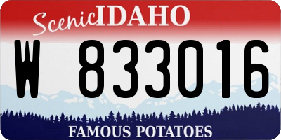 ID license plate W833016