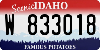 ID license plate W833018