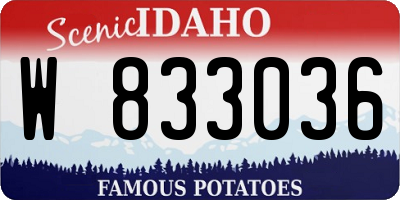 ID license plate W833036