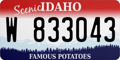 ID license plate W833043