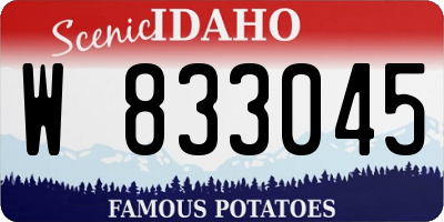 ID license plate W833045