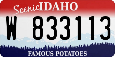 ID license plate W833113